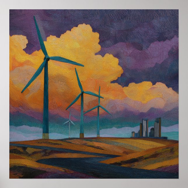 Póster Cosecha de viento - Poster Solarpunk (Frente)