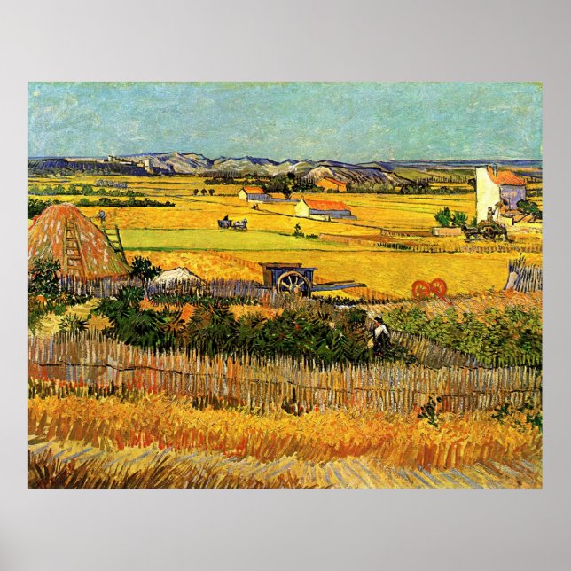 Póster Cosecha en La Crau - van Gogh (Frente)