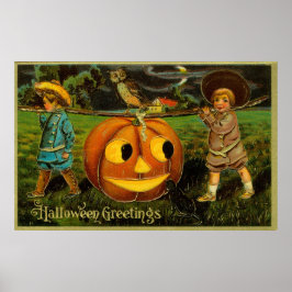 Póster Cosechando calabaza para el Halloween Jack-o-Lante