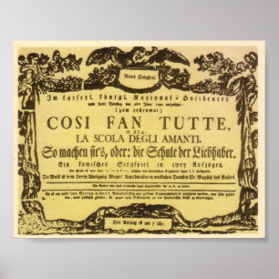 Póster Così fan tutte 1790 - Amadeus Mozart