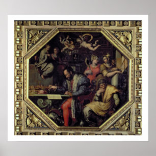 Póster Cosimo I de' Medici (1519-74) planificando los con