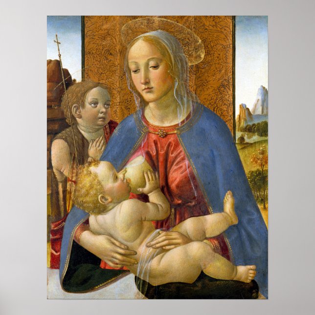 Póster Cosimo Rosselli Madonna y el niño (Frente)