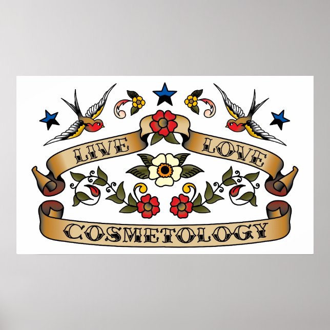 Póster Cosmetología de amor en vivo (Frente)