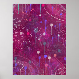 Póster Cosmic Berry Picking: Abstract Art