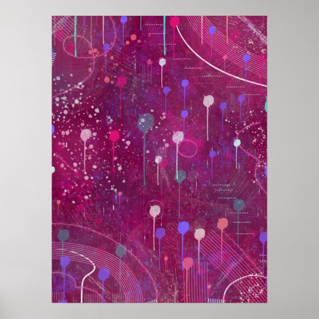 Póster Cosmic Berry Picking: Abstract Art (Frente)