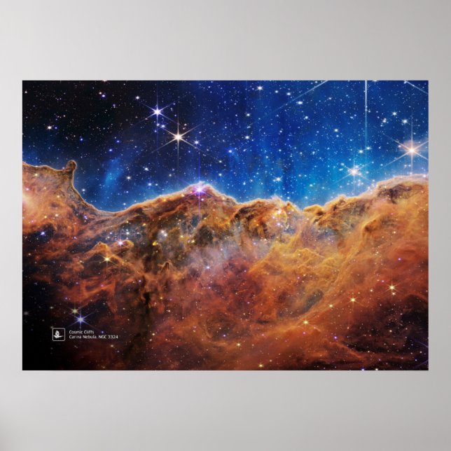 Póster Cosmic Cliffs, Carina Nebula, NGC 3324 (JWST) (Frente)