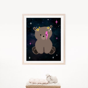 Póster Cosmic Cub Wild One Chica Nursery