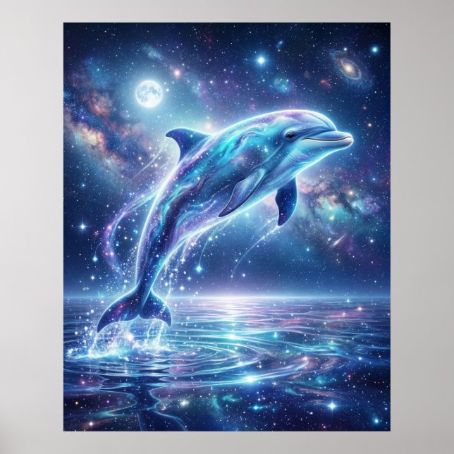 Póster Cosmic Dolphin Star Tide (Frente)