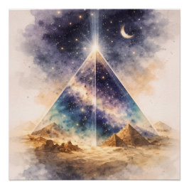Póster Cosmic Egyptian Pyramid art, Ancient Egypt