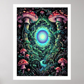 Póster Cosmic Forest Portal – Journey Beyond the Veil
