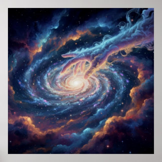 Póster Cosmic Hand of Creation — Surreal Galaxy Art