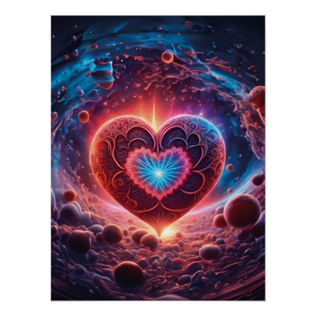 Póster Cosmic Love: Radiant Heart in the Cosmos (Anverso)