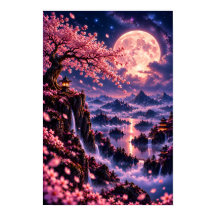 Cosmic Sakura: Flores iluminadas por la luna Fanta
