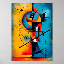 Póster Cosmic Samurai – Modern Abstract Geometric Wall