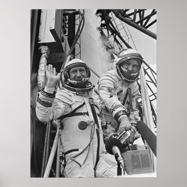 Póster Cosmonautas para el Proyecto de Prueba Apolo-Soyuz (Frente)
