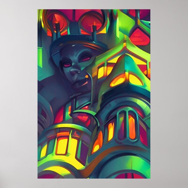 Póster Cosmópolis de curiosidad de Wombott (Frente)