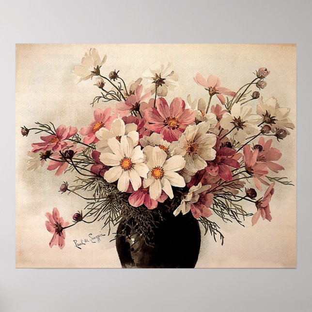 Póster Cosmos Bouquet de Vintage (Frente)