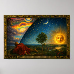 Póster Cosmos Celeste Derivado del Grabado de Flammarion