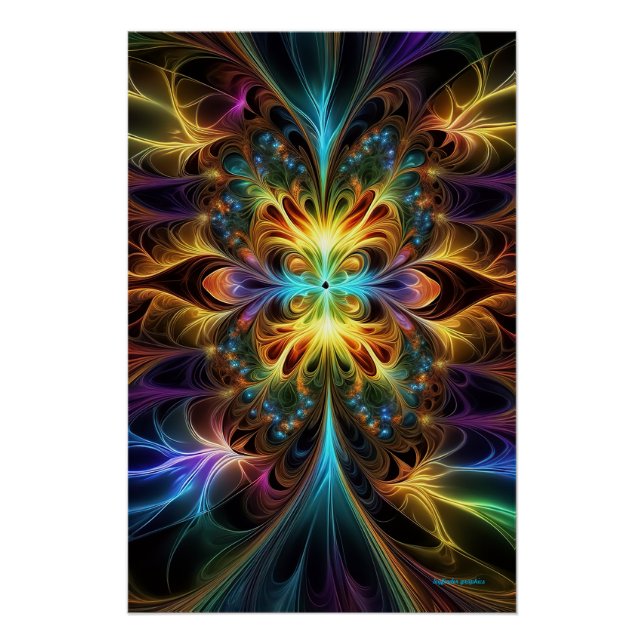 Póster Cosmos cromáticos: Splendor fractal generado por I (Anverso)