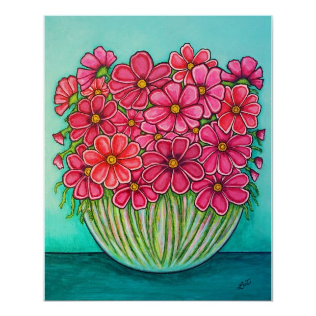 Póster Cosmos Imprimación Rosa por Lisa Lorenz (Anverso)