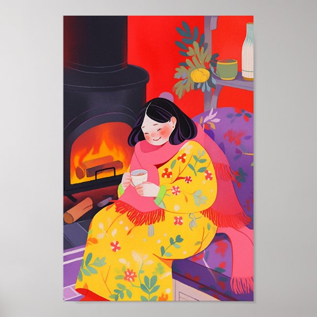 Póster Cosmoso invierno por la mañana (Frente)