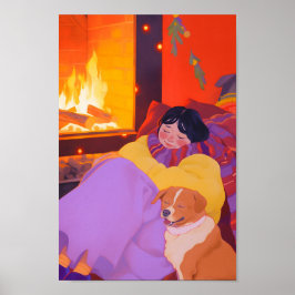 Póster Cosmoso invierno por la mañana