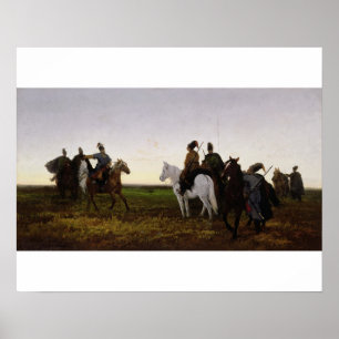 Póster Cossacks a caballo, 1874 (aceite en lona)