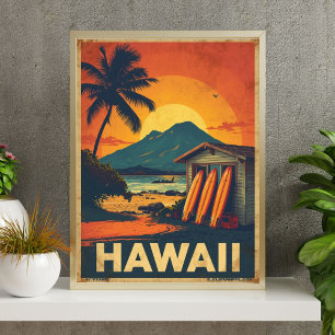 Póster Costa Aloha – Viajes Retro a Hawaii