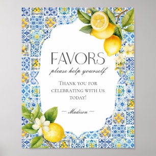 Póster Costa Amalfitana Costa de la Playa Italiana Favore