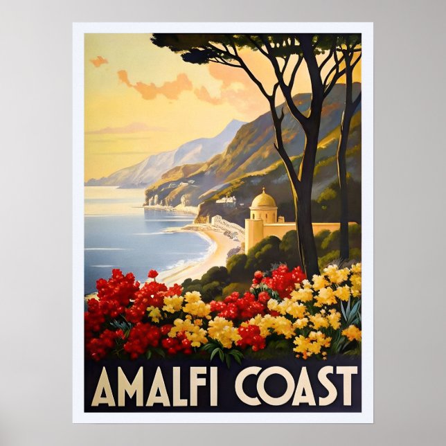 Póster Costa Amalfitana - Impresionantes vistas de la cos (Frente)