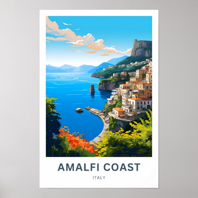 Póster Costa Amalfitana Italia Viaje Imprimir (Frente)