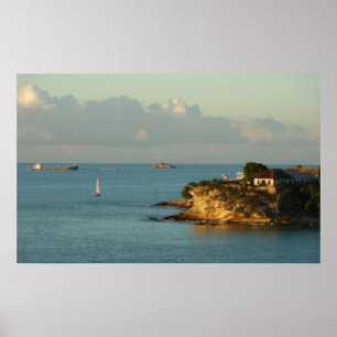 Póster Costa Antigua Hermosa Isla Marítima