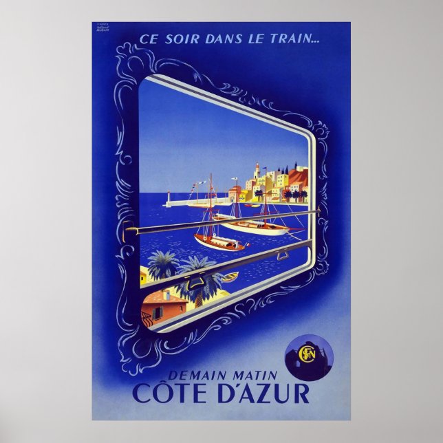 Póster Costa Azul Cote D'Azur (Frente)