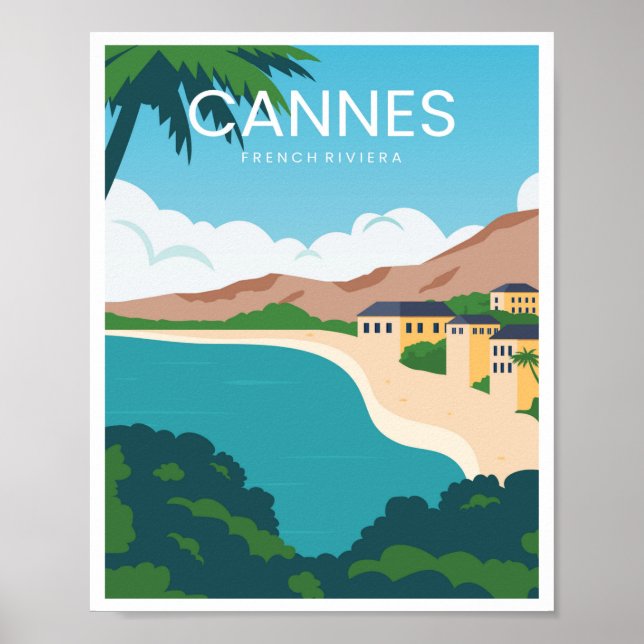 Póster Costa Azul francesa de Cannes (Frente)