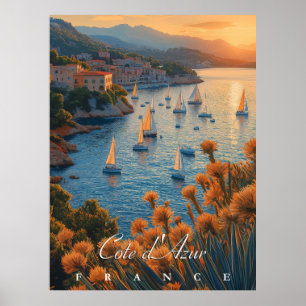 Póster Costa Azul, Francia