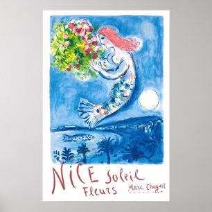 Póster Costa Azul Riviera Francesa Francia Niza Sol