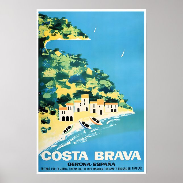 Póster Costa Brava Art Spain Travel Poster Spanish Print (Frente)
