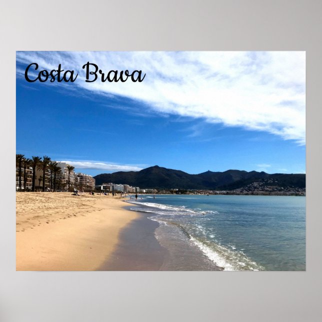 Póster Costa Brava, España - Fotografía de playa (Frente)