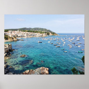 Póster Costa Brava Spain Scenic Blue Ocean Travel Photo