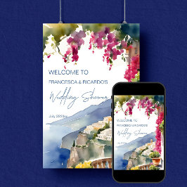 Póster Costa de Amalfi Bienvenida de la boda italiana