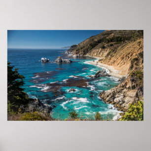Póster Costa de Big Sur, Costa Oeste, Costa del Pacífico