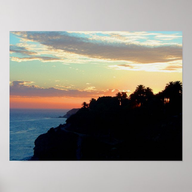 Póster Costa de California al atardecer San Pedro Royal P (Frente)