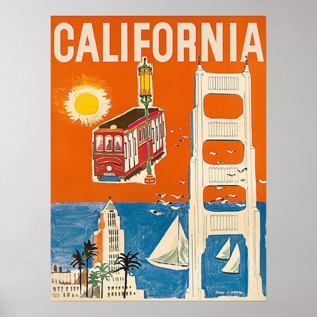 Póster Costa de California, atracciones turísticas, cosec (Frente)
