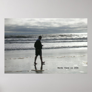 Póster Costa de California - Caminar Por La Playa - Poste