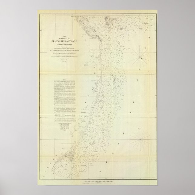 Póster Costa de Delaware, Maryland, pt de Virginia (Frente)