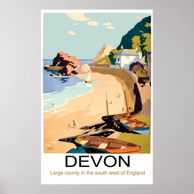 Póster Costa de Devon, Inglaterra (Frente)