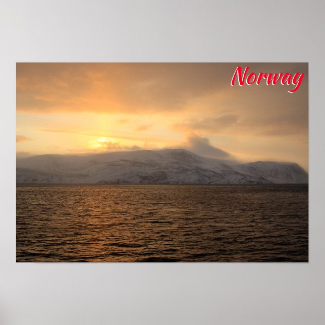Póster Costa de invierno de Noruega (Frente)