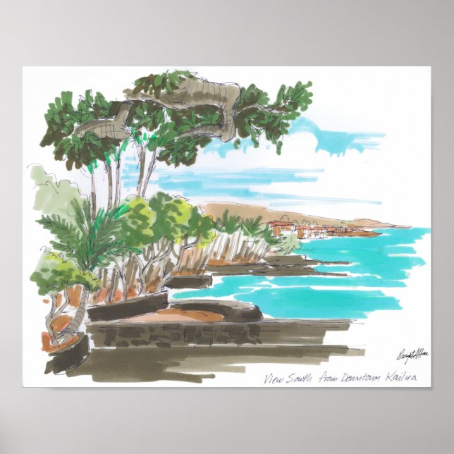 Póster Costa de Kailua-Kona (Frente)