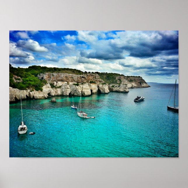 Póster Costa de la Isla Tropical (Frente)