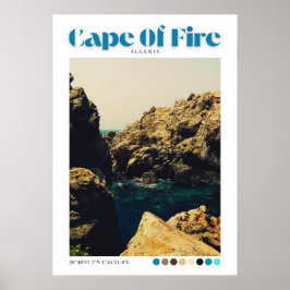 Póster Costa de la playa Cabo de Fuego Jijel, Argelia
